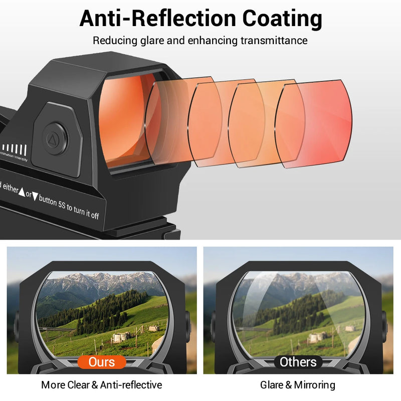 Airsoft Tactical Red Dot Reflex Sight 1x22x33mm