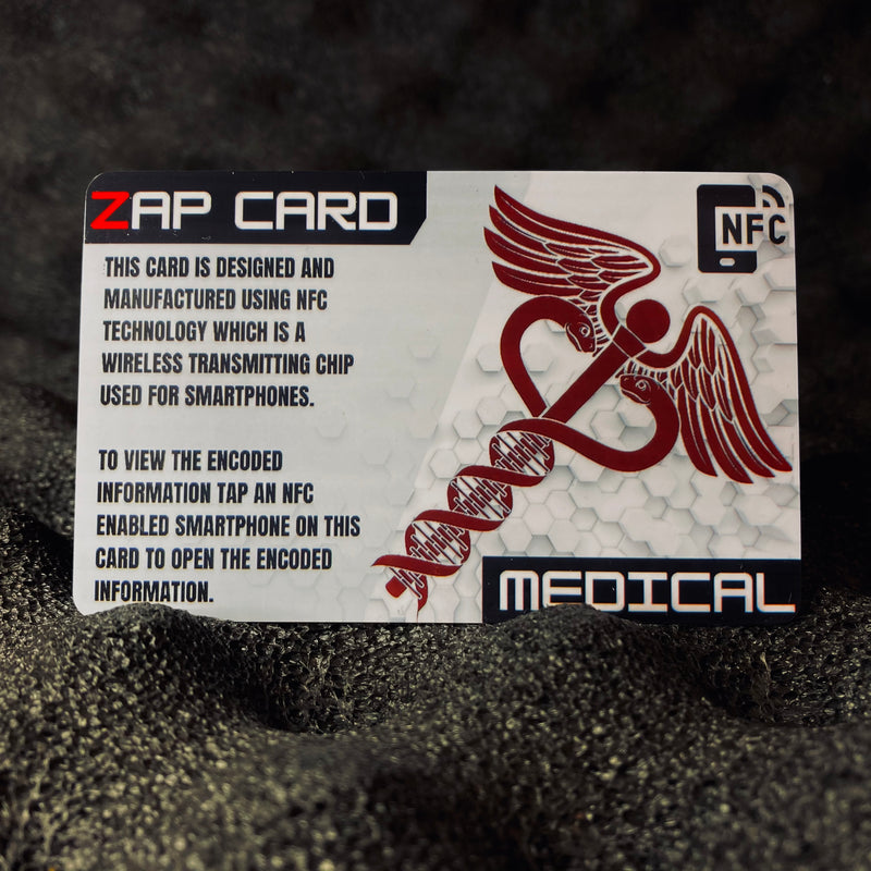 Zap Card Medical Interactive NFC Card