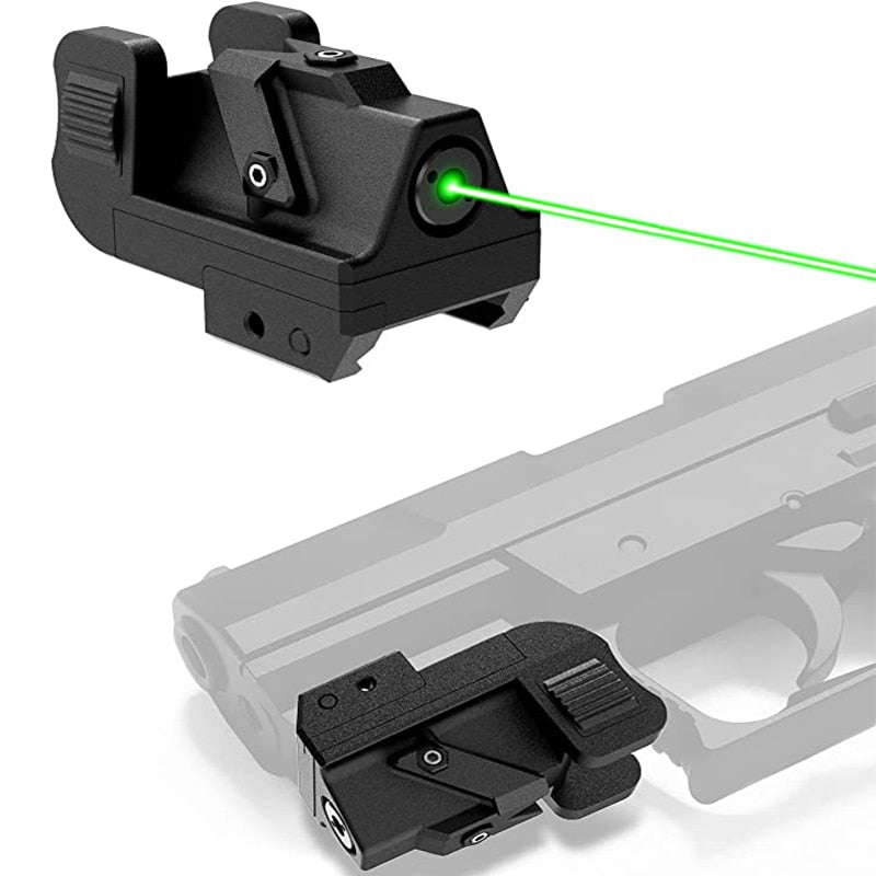 Tactical Airsoft Green Laser Sight for Picatinny Weaver Rail Mount for Pistol USB Rechargeable