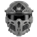 Military Airsoft Full Head Protection Helmet with Built-in Headset & Fan
