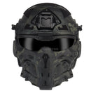 Military Airsoft Full Head Protection Helmet with Built-in Headset & Fan