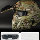 Military Airsoft Full Head Protection Helmet with Built-in Headset & Fan