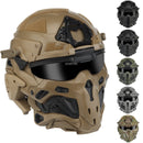 Military Airsoft Full Head Protection Helmet with Built-in Headset & Fan