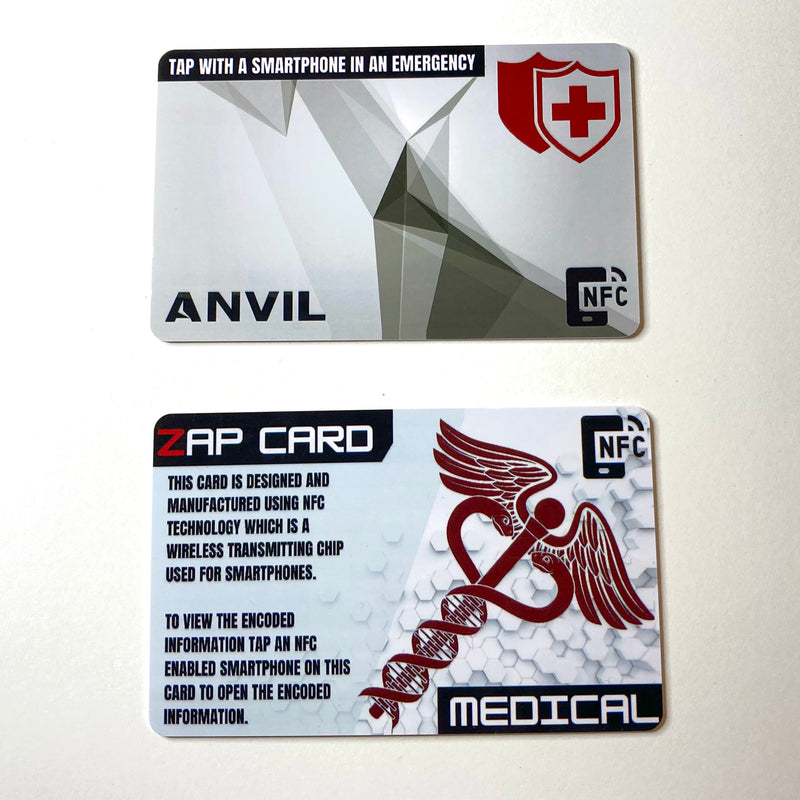 Zap Card Medical Interactive NFC Card
