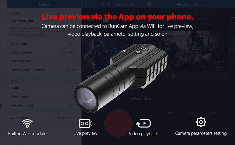 RunCam Scope Cam 4K Airsoft 1080P 120fps Ultra HD
