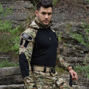 Army Combat Long Sleeve Tactical T-Shirt Solid Cotton