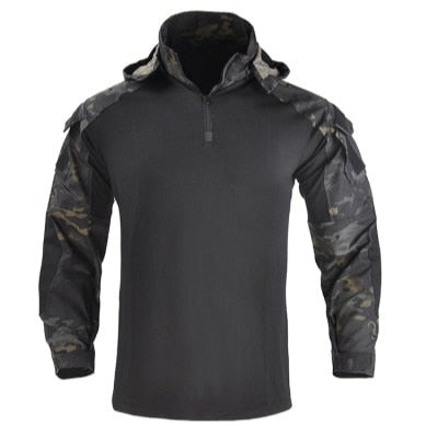 Army Combat Long Sleeve Tactical T-Shirt Solid Cotton